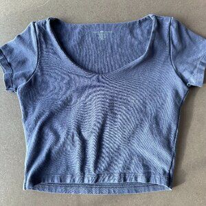 Brandy Melville Built-In-Bra Crop Top - OS - Navy